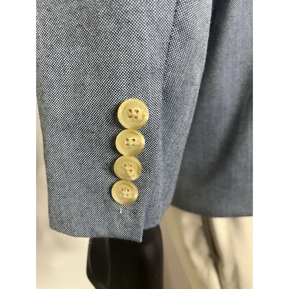 Lauren Ralph Lauren Men's Sport Coat Blazer 38R Blue Chambray 2-Button Textured